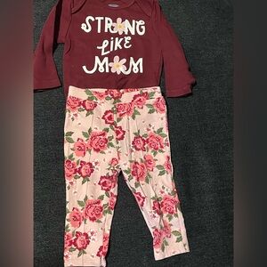 Old Navy Maroon and Floral Kids Matching Set